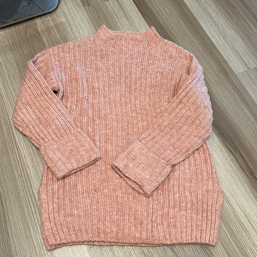 Pink Oversized Mockneck Sweater